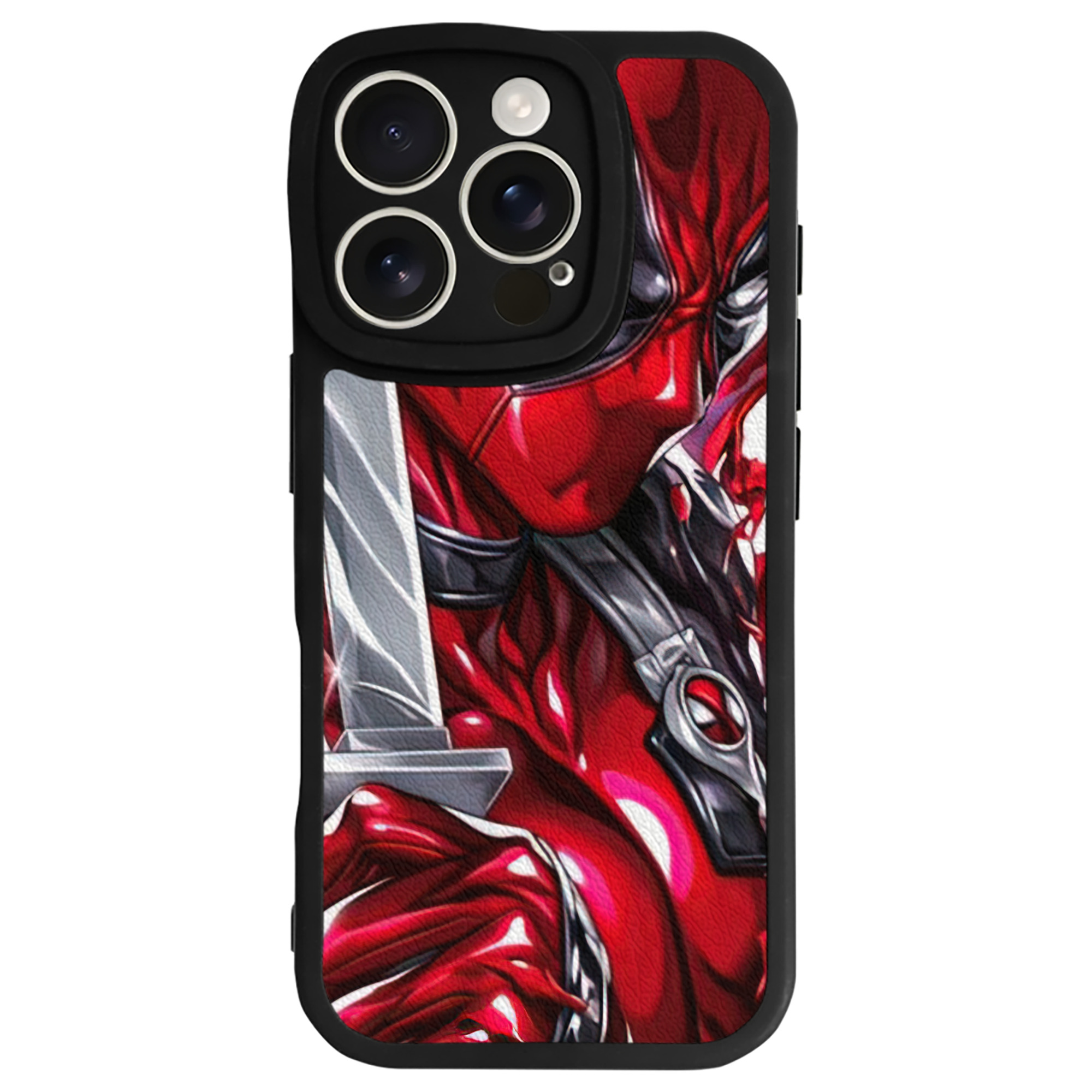 （画像用） Deadpool デッドプール 【iPhone 16シリーズ対応】シリコンスマホケース（レザー調） 材質：シリコン